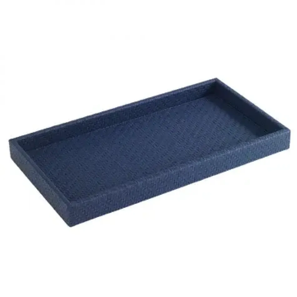 Wicker Navy Vanity Tray