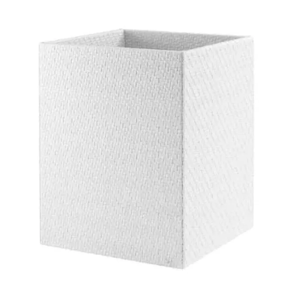 Wicker White Waste Basket