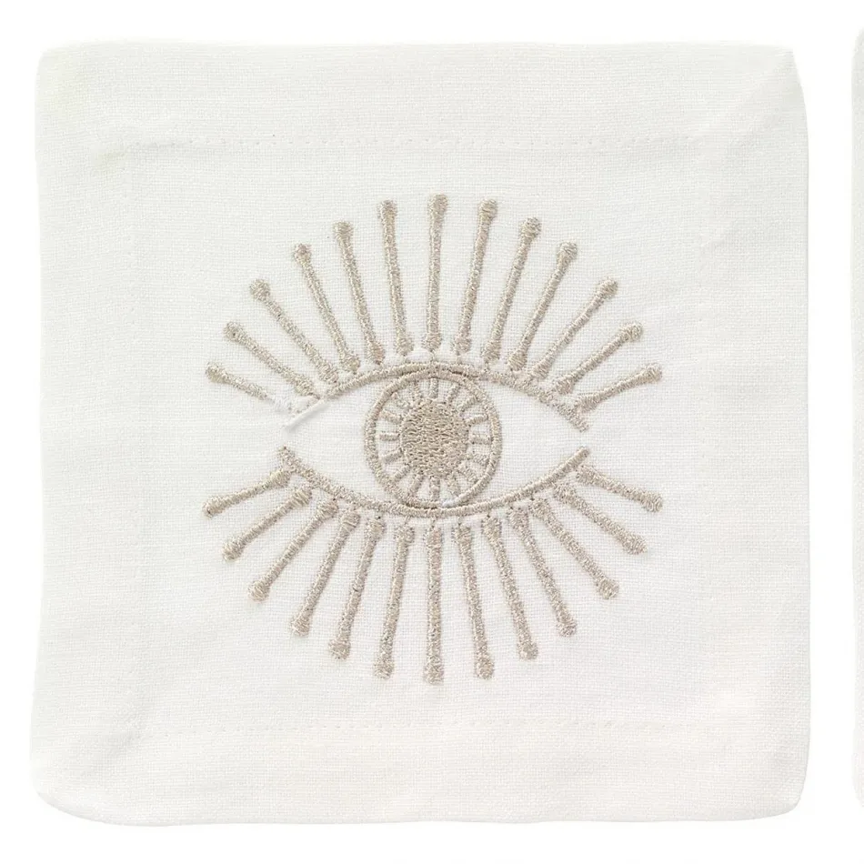 Bright Eyes Champagne Cocktail Napkins, Set of 4