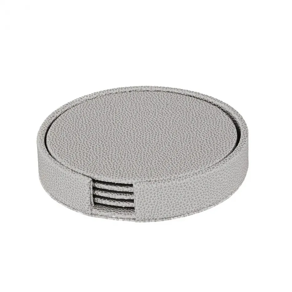 Skate Gray Round Boxed Coaster Set, Set of 4