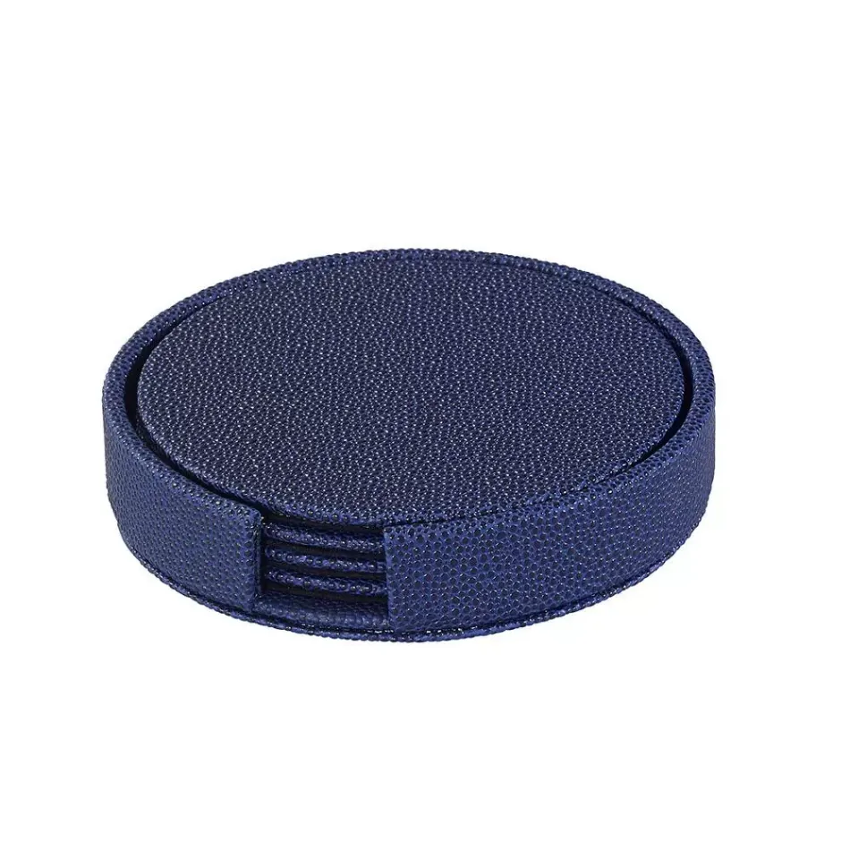 Skate Navy Round Boxed Coaster, Set of 4