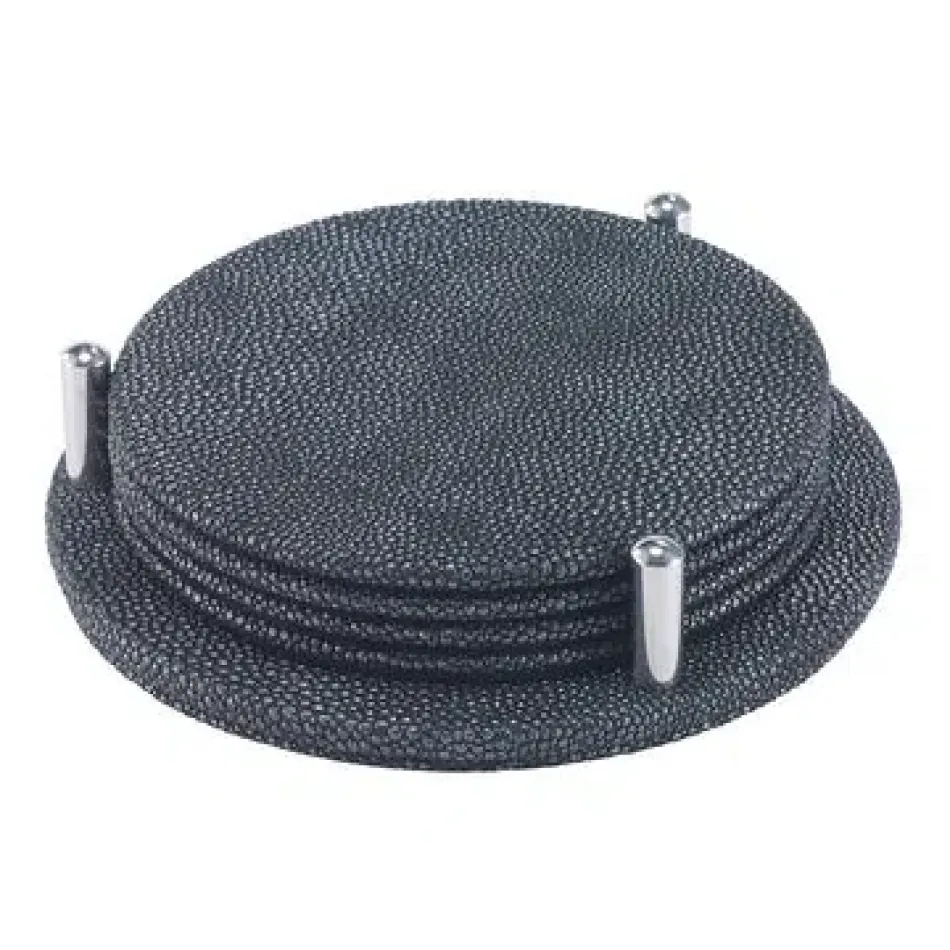 Stingray Charcoal Round Coaster Set