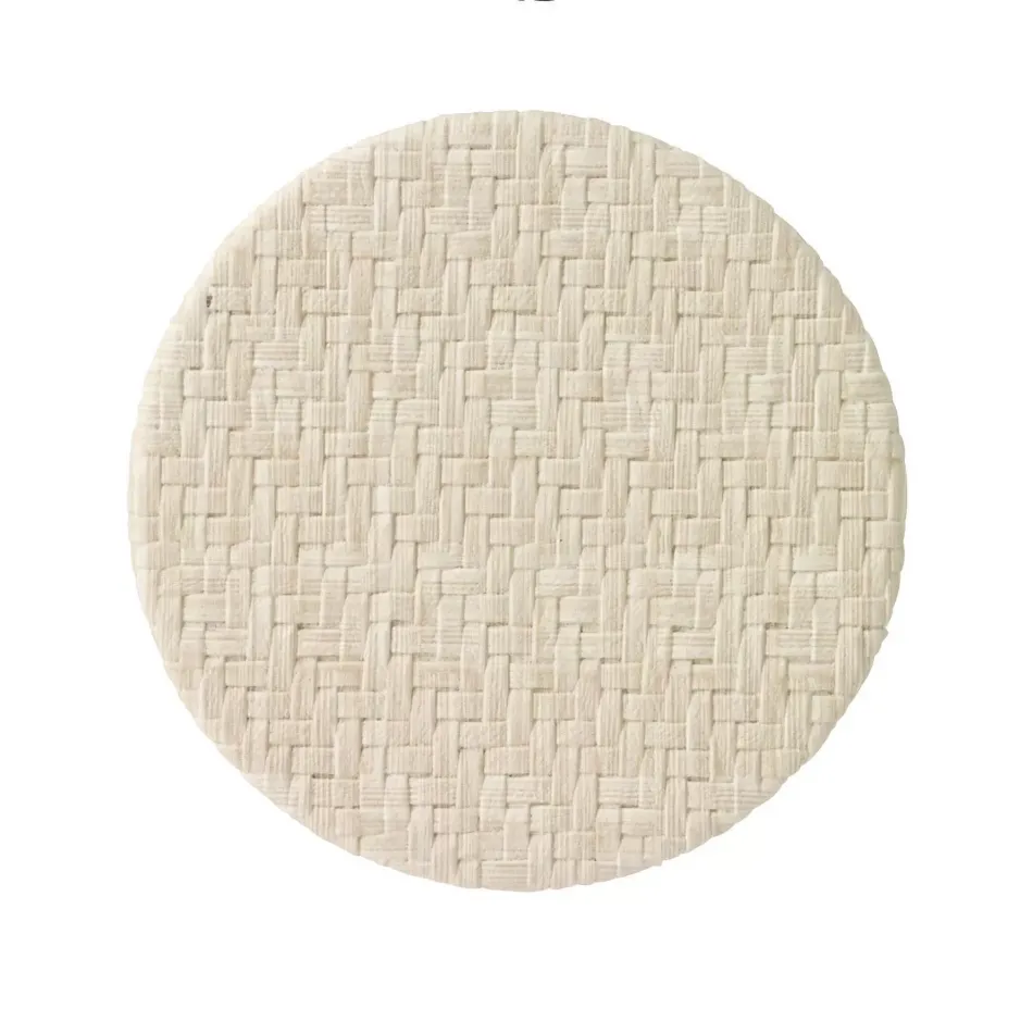 Wicker Cream Coasters, Set of Four