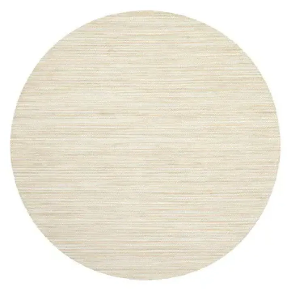 Grasscloth Ecru Round Placemat 15" Pack of 4