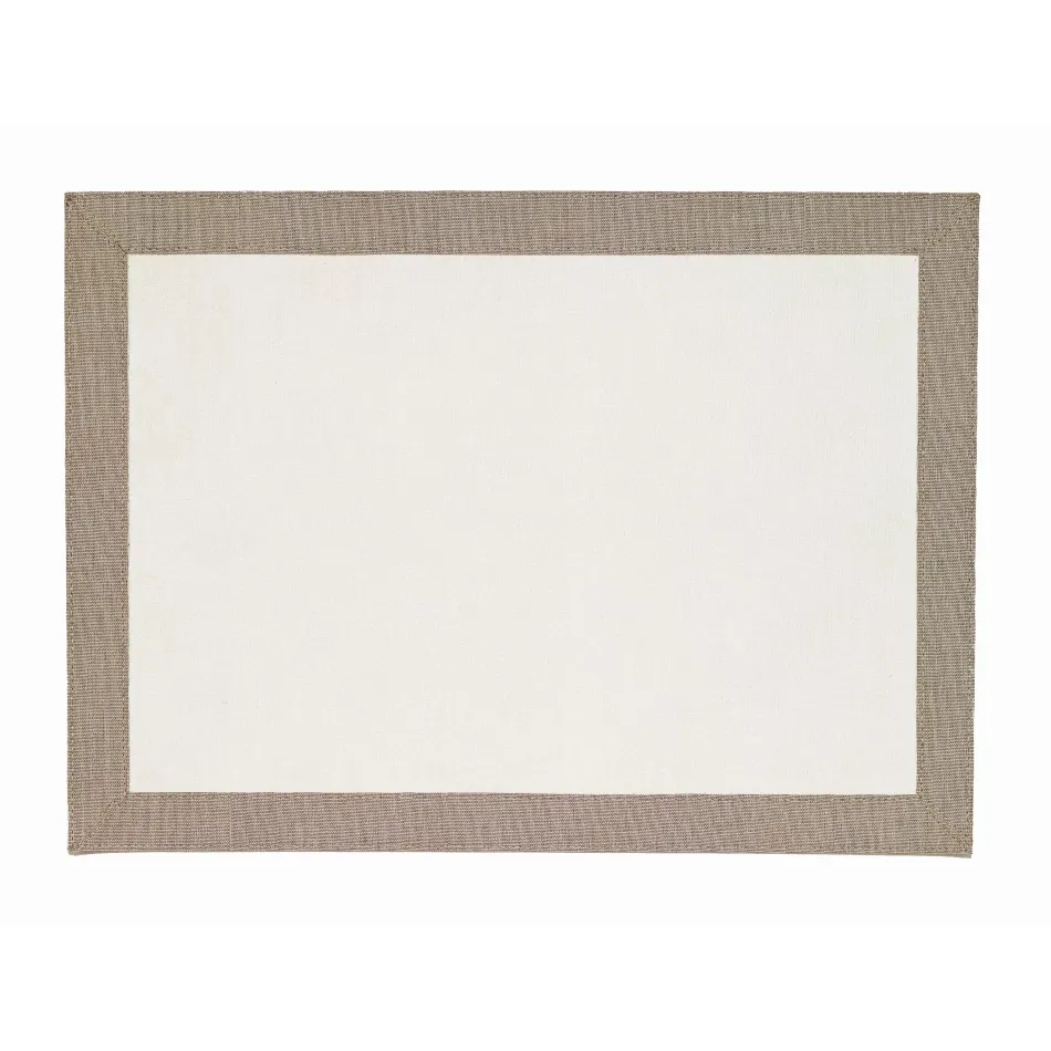 Bordino White Oatmeal Rectangle Placemats, Set of 4