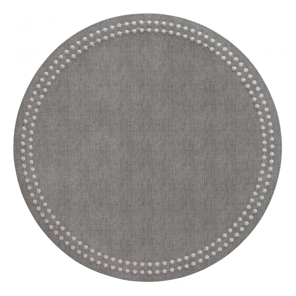 Pearls Gray Silver Placemats, Set of Four