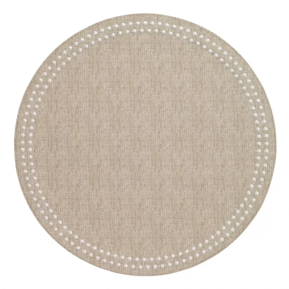 Pearls Beige White Placemats, Set of Four