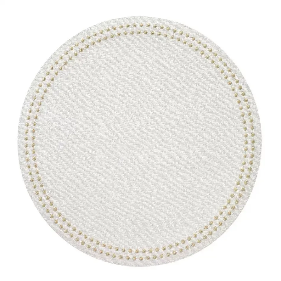 Pearls Antique White/ Gold Placemats, Set of Four