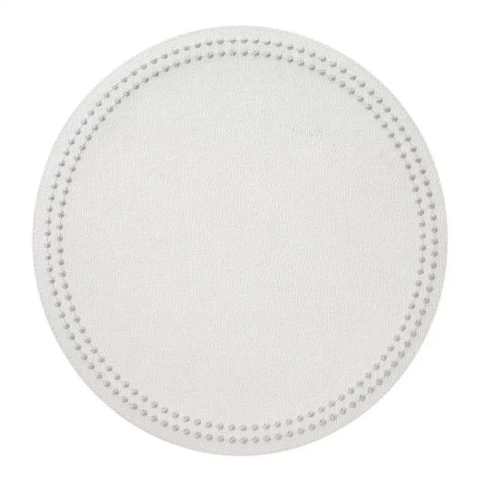 Pearls Antique White/ Silver Placemats, Set of Four