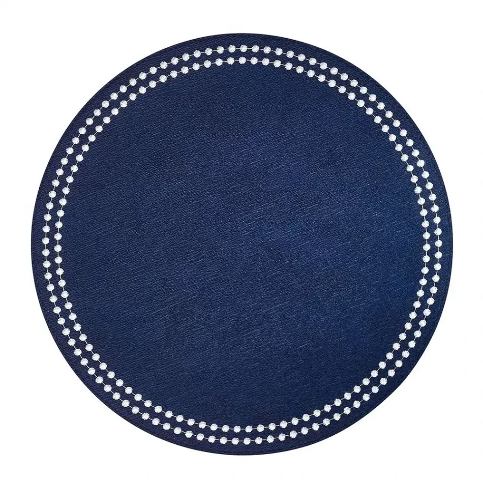 Pearls Navy White Placemats, Set of Four