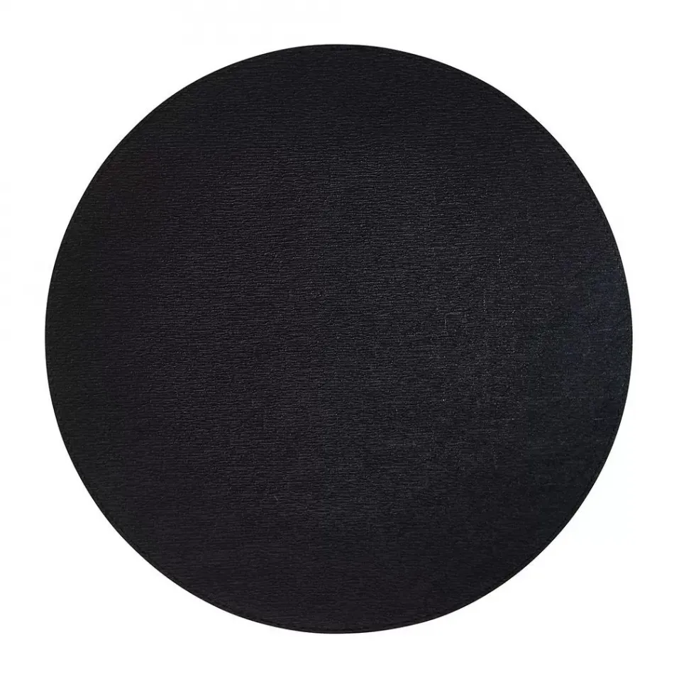 Presto Black 15" Round Placemats, Set of Four