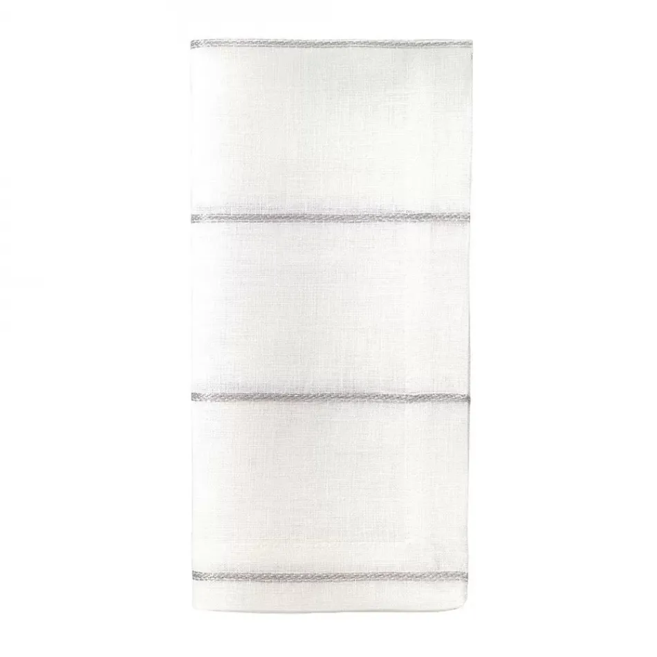 Metallic Thread Silver 22" Napkin, Set of 4