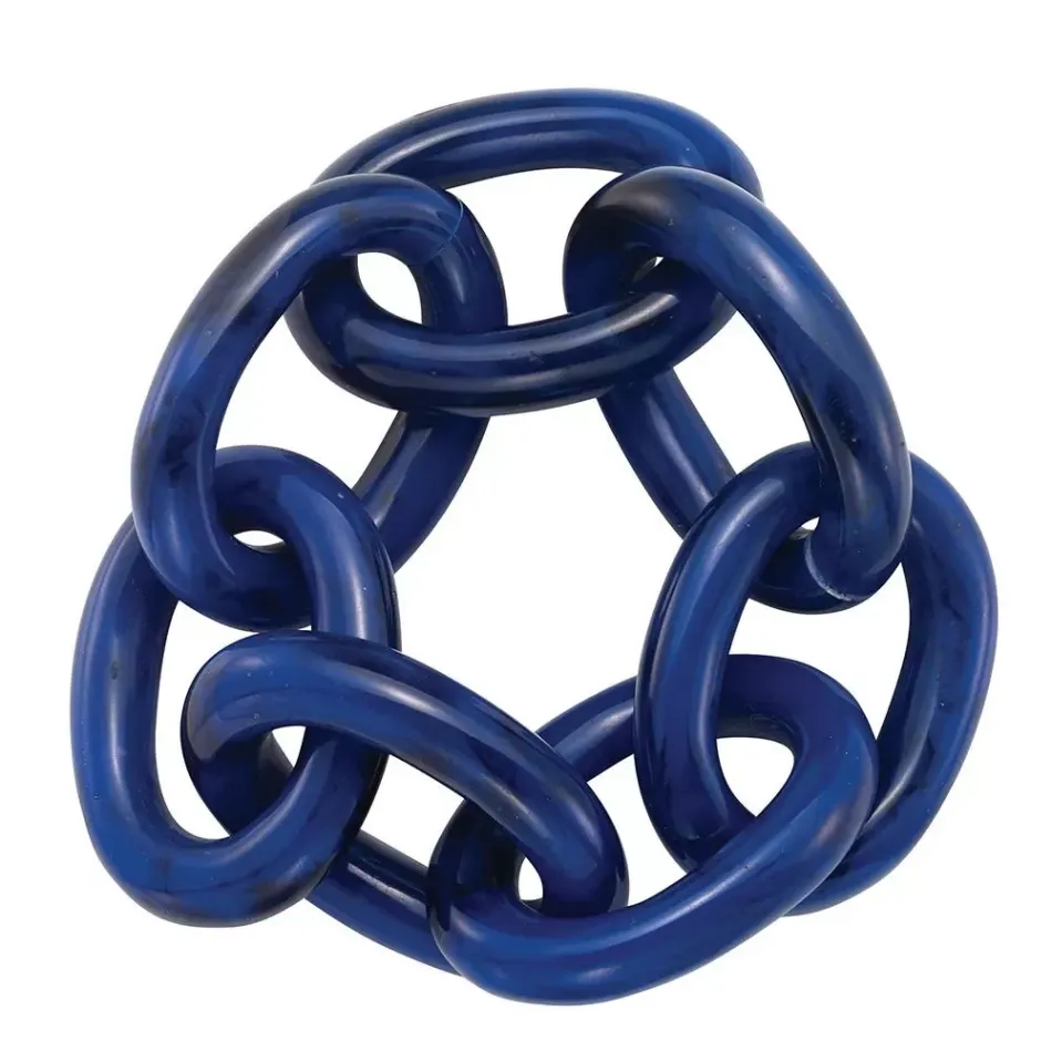 Chain Link Navy Napkin Ring, Set of 4