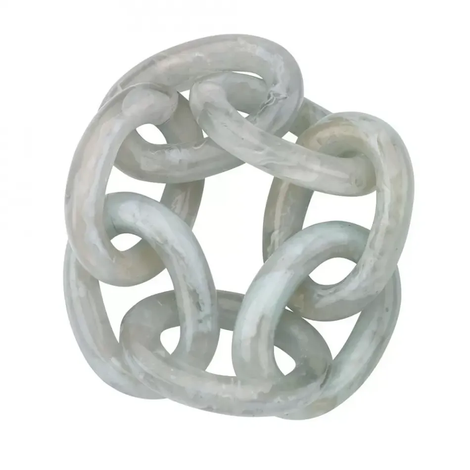 Chain Link Celadon Napkin Rings, Set of Four