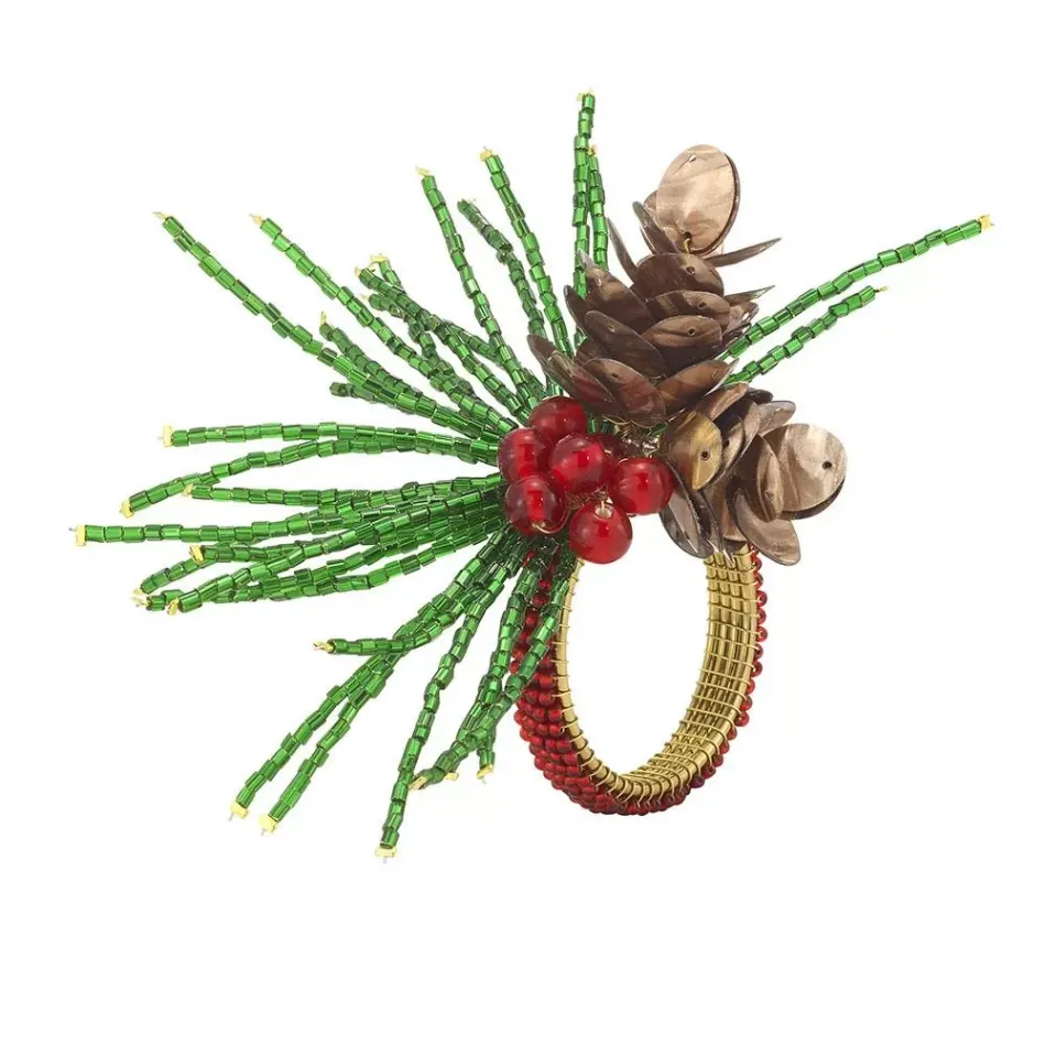 Acorn Pine Napkin Ring, Set of 4