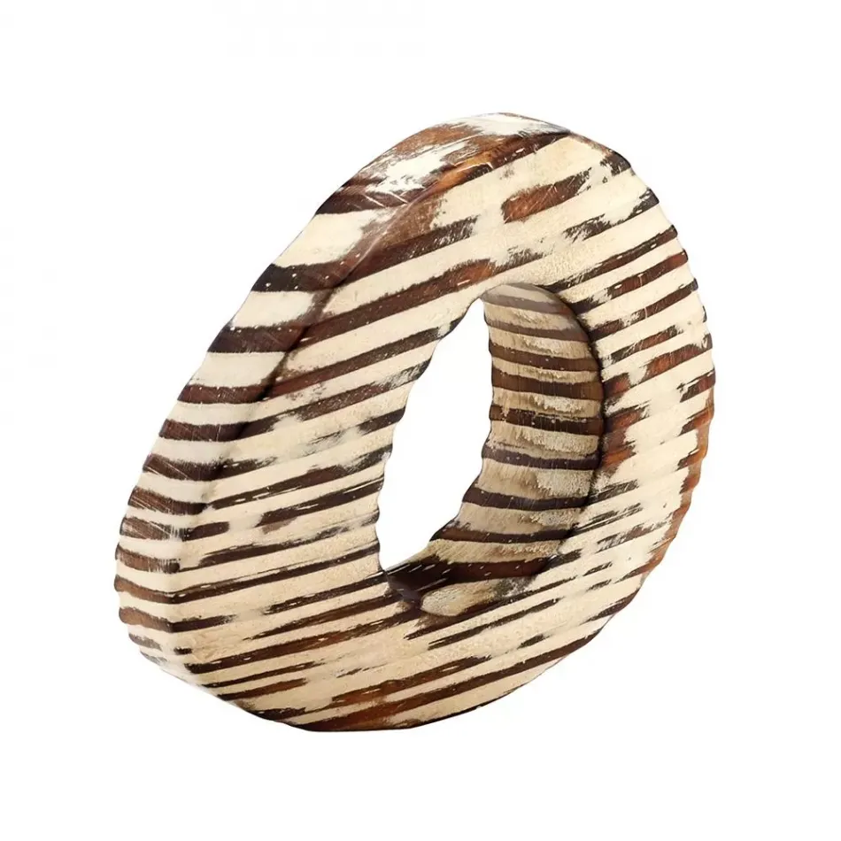 Oval Eye Beige Napkin Ring, Set of 4