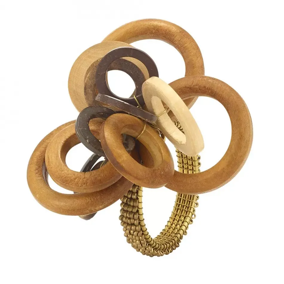 Interlink Wood Napkin Ring, Set of 4