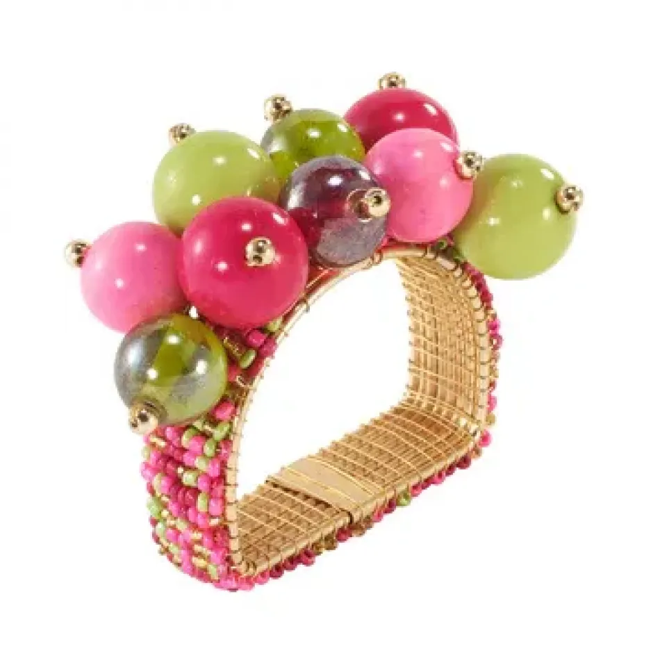 Jubilant Pink/Green Napkin Ring Pack of 4
