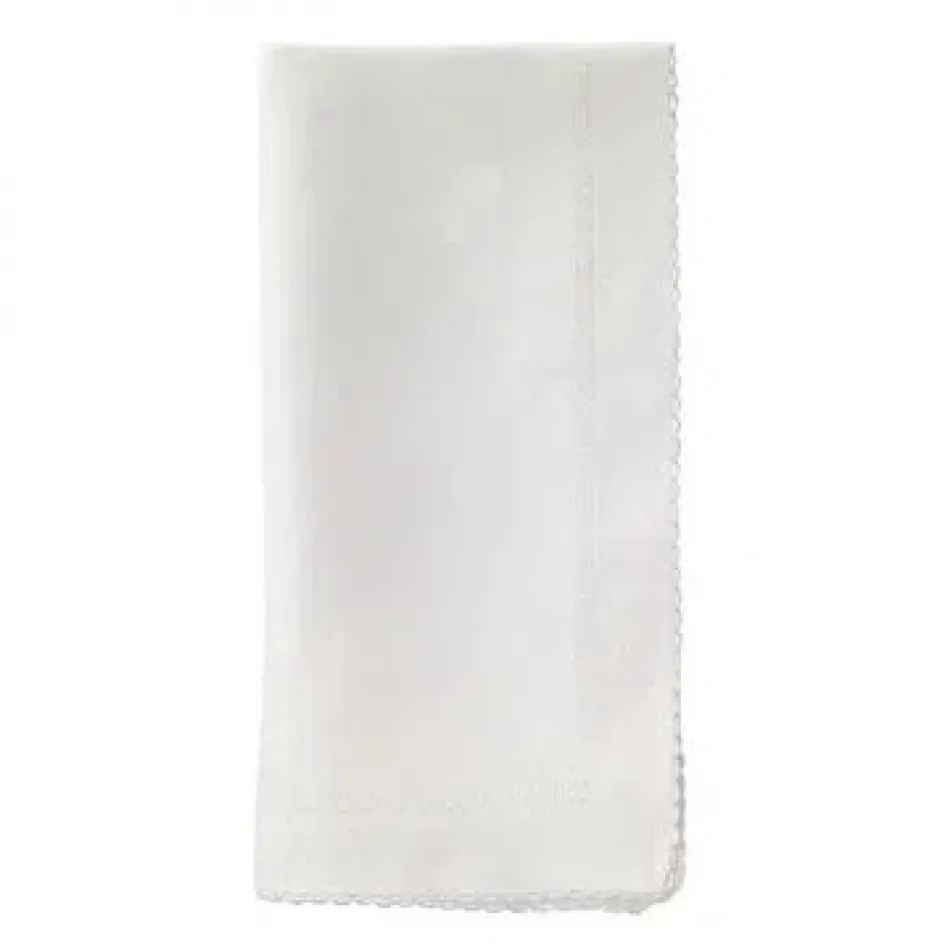 Picot White  22" Napkin, Set of 4