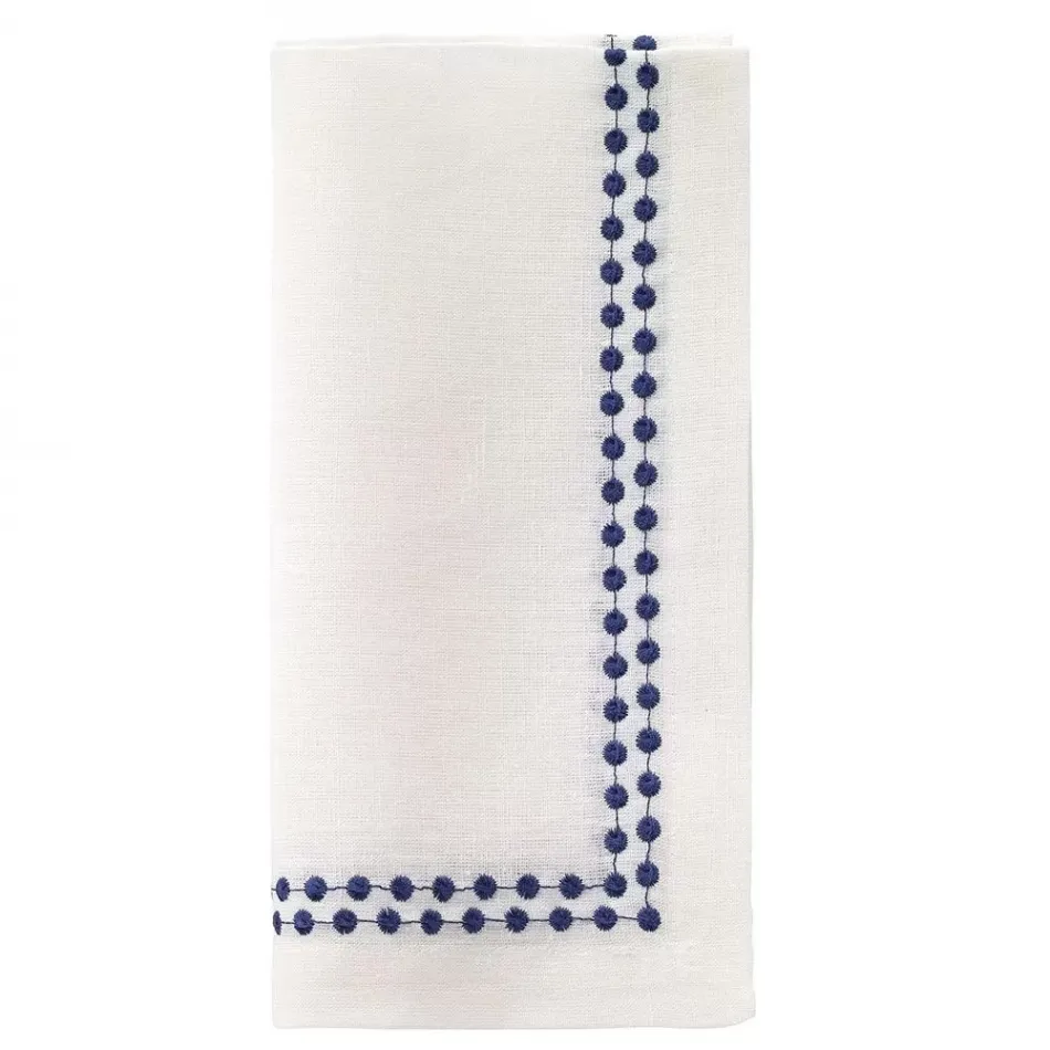 Pearls Navy 21" Napkins, Set of 4