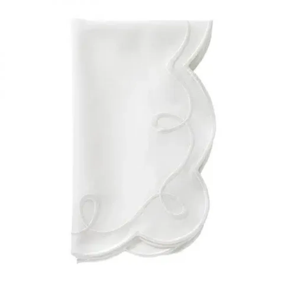 Ribbon Twirl White Napkin 21" Pack of 4