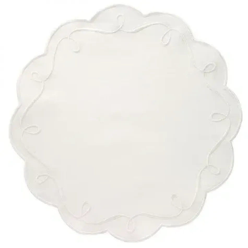Ribbon Twirl White Round Placemat Pack of 4