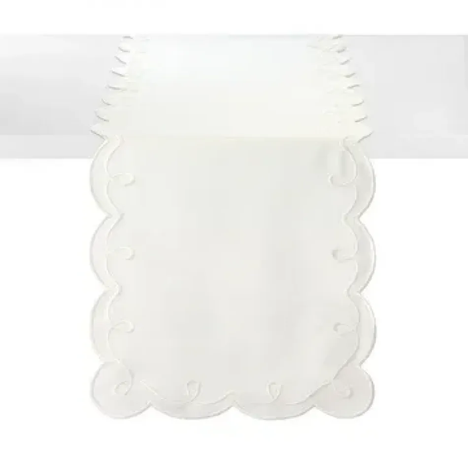 Ribbon Twirl White Runner 15"x55"