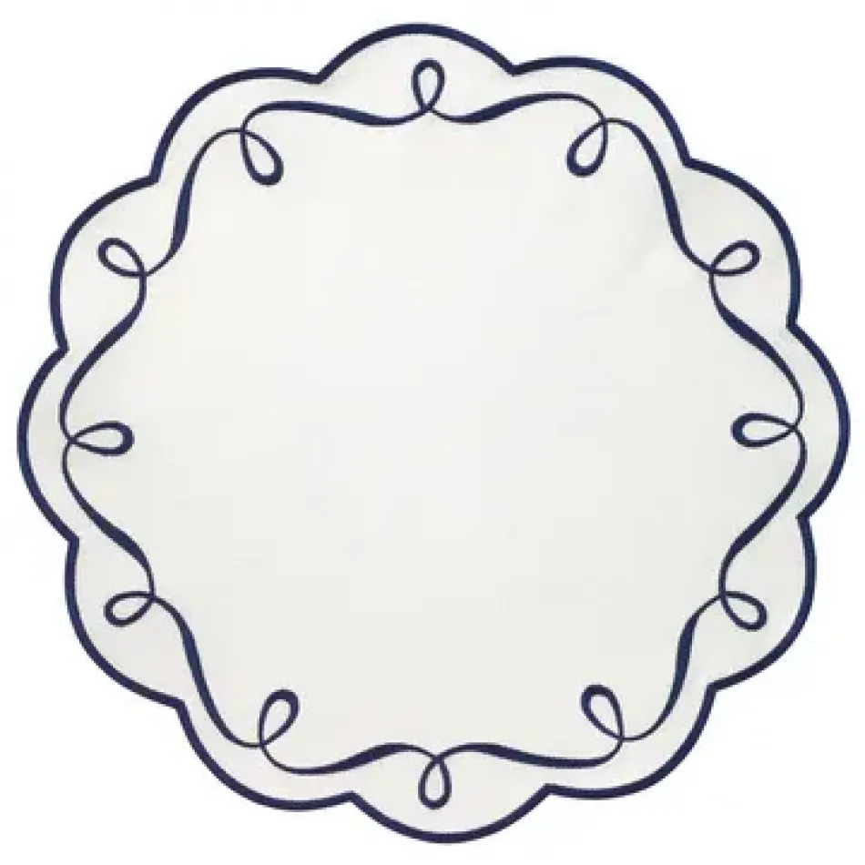 Ribbon Twirl Navy Round Placemat Pack of 4