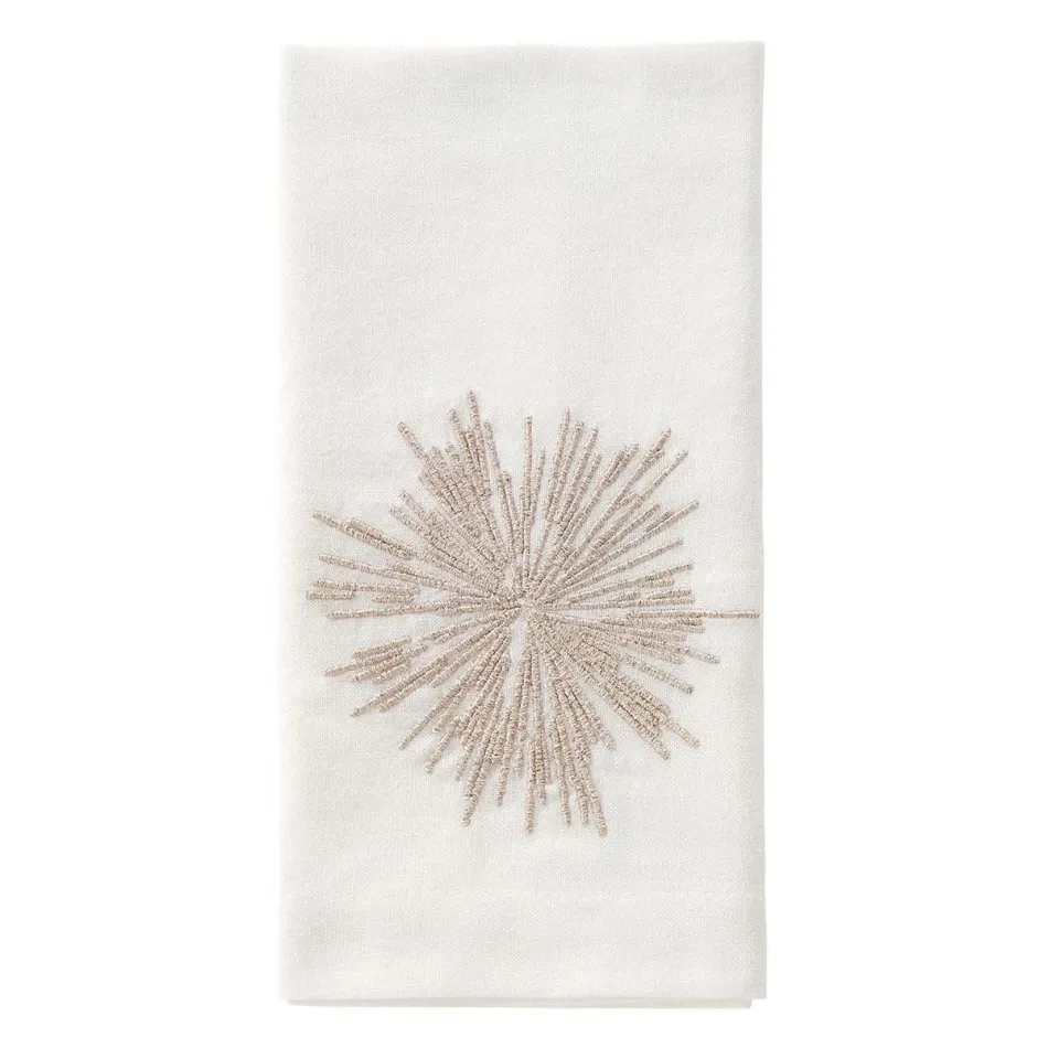 Starburst Champagne Embroidered 22" Napkins, Set of 4