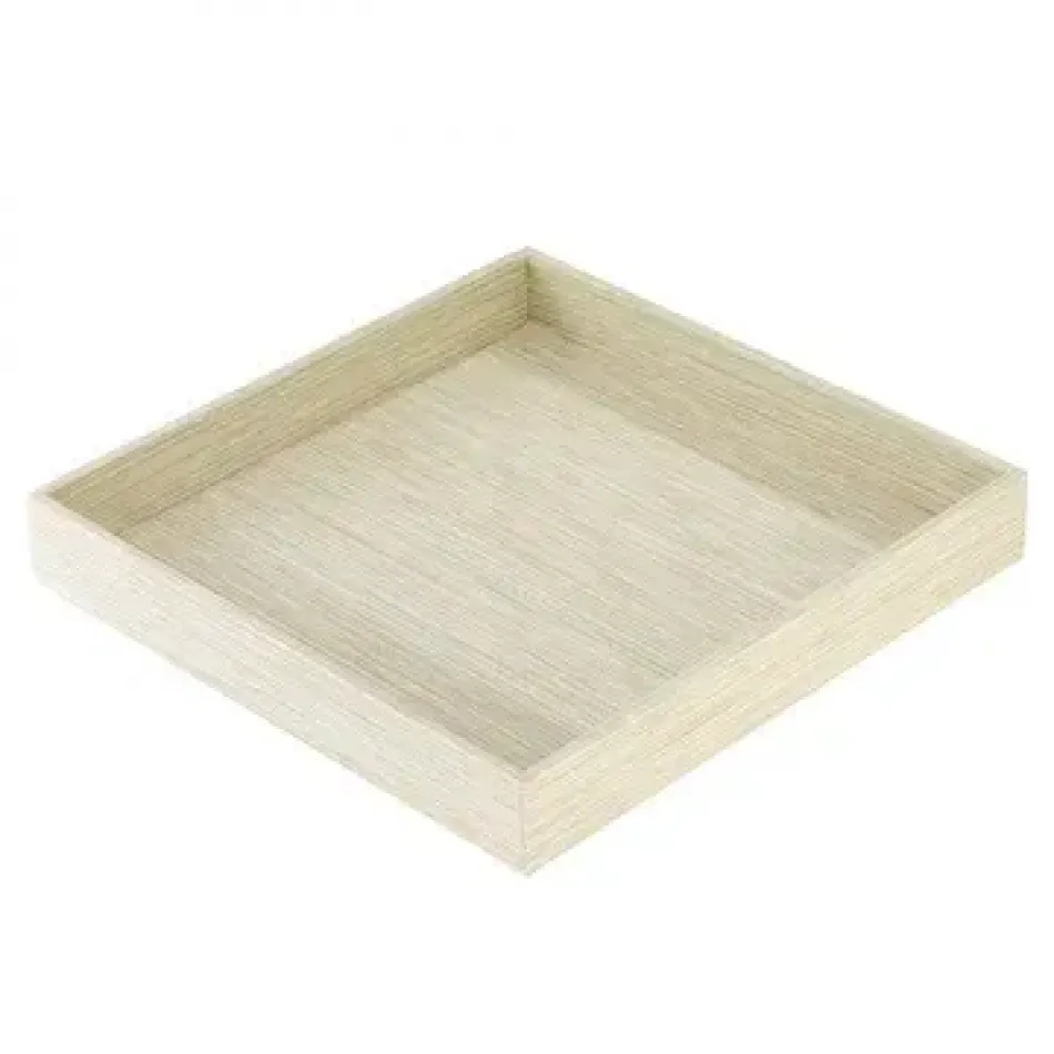 Grasscloth Celadon Square Tray