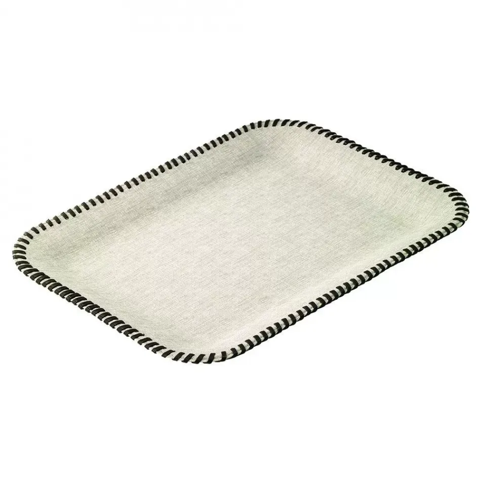 Whipstitch Beige Flat Tray