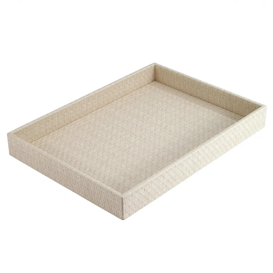 Wicker Cream Rectangular Tray