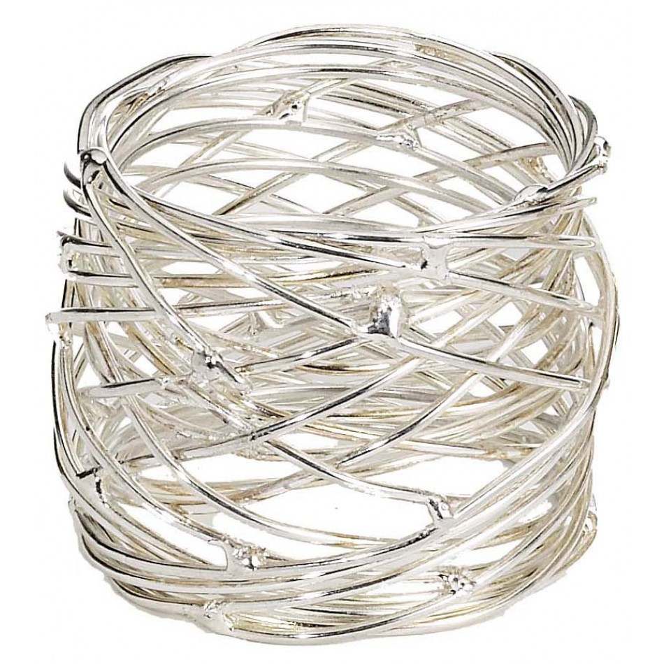 Tara Nickel Napkin Ring, Set of 4