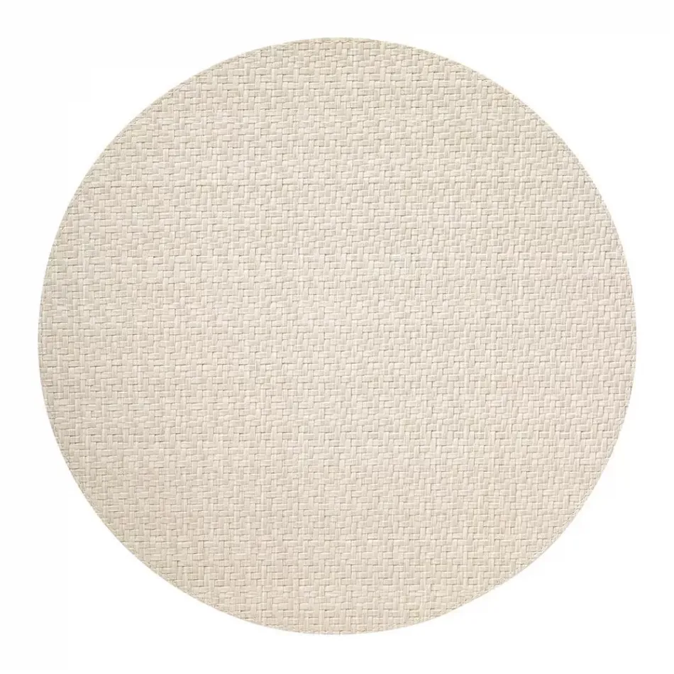 Wicker Cream 15" Round Placemats, Set of Four