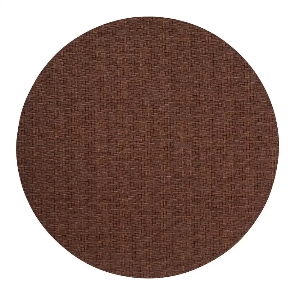 Wicker Chocolate 15" Round Placemat, Set of 4