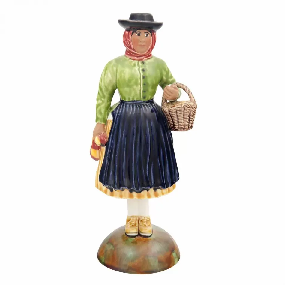 Arte Bordallo Peasant With Basket (Special Order)