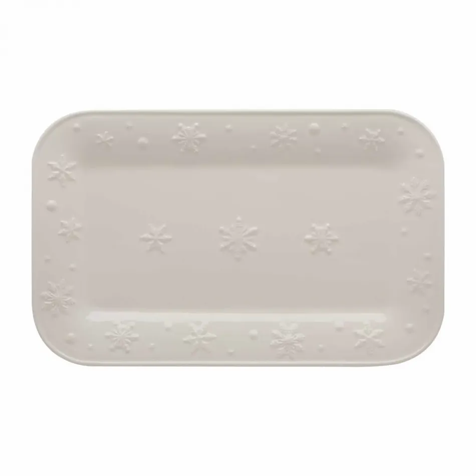 Snowflakes Beige Platter 34.5