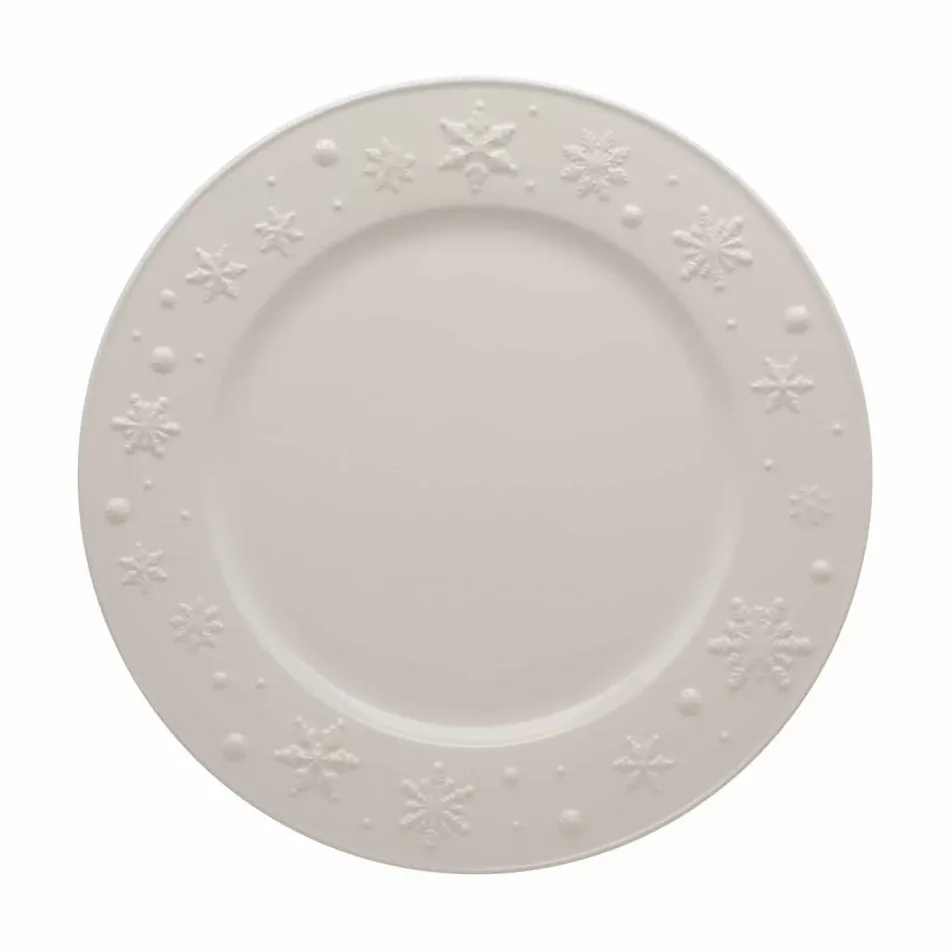 Snowflakes Beige Charger Plate