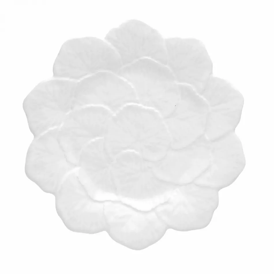 Geranium White Dessert Plate 22