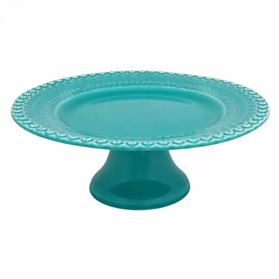 Fantasy Aqua Green Cake Stand 11"