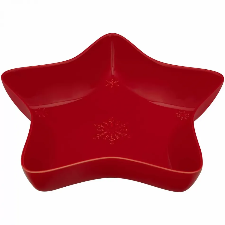 Snowflakes Red Star Bowl 37