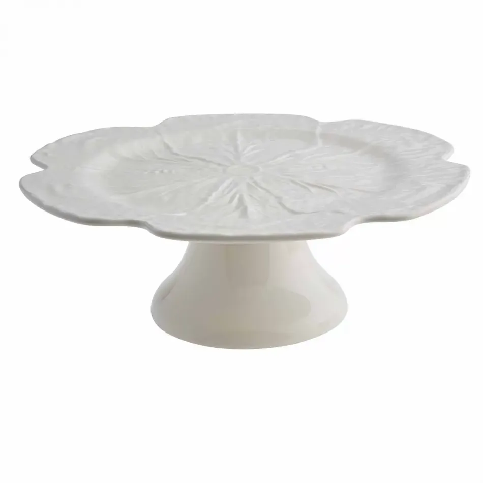 Cabbage Beige Cake Stand 12"