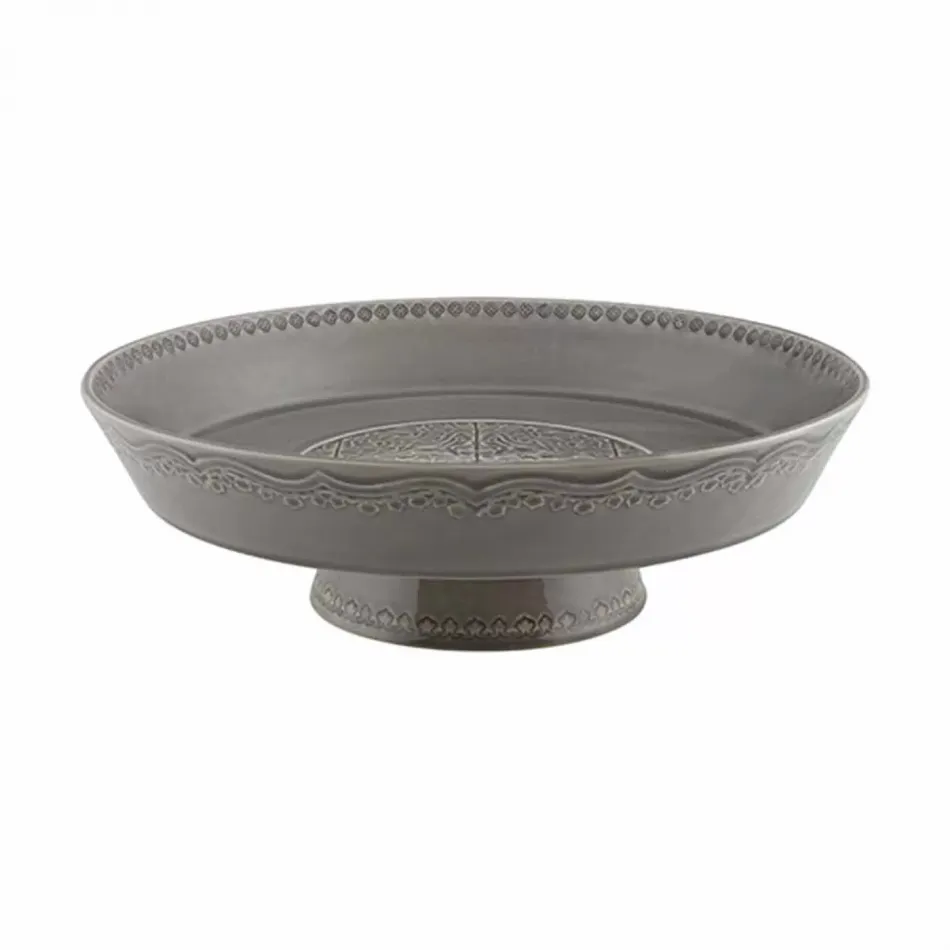 Rua Nova Anthracite Footed Fruit Bowl 13"