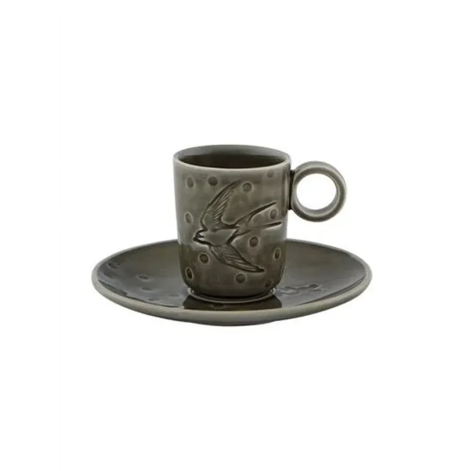 Parody Coffee Cup & Saucer Grey