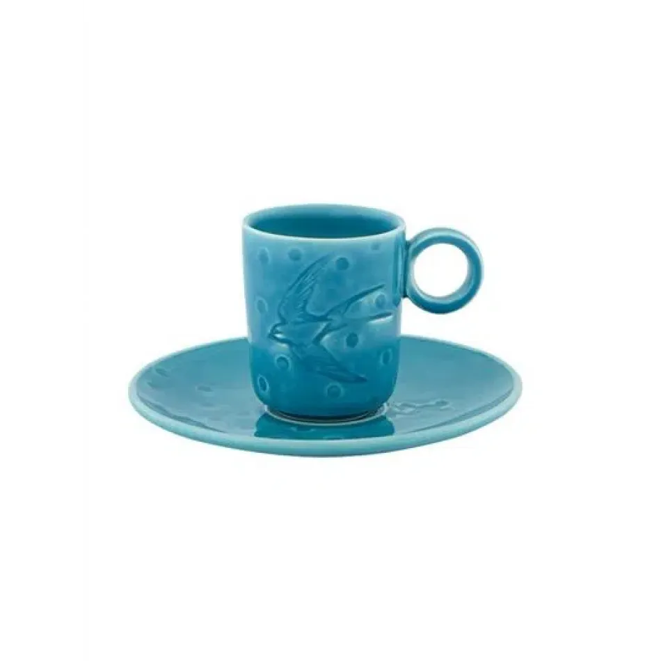 Parody Coffee Cup & Saucer Blue