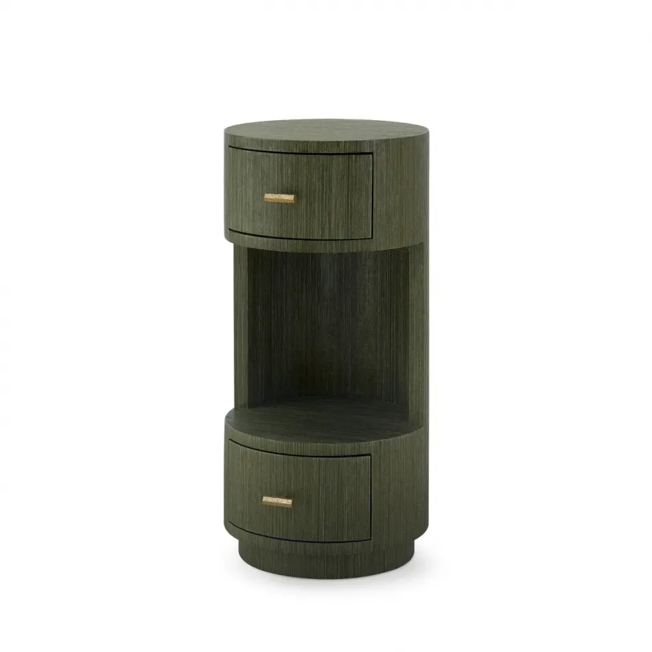 Aaron Deep Olive 2-Drawer Side Table