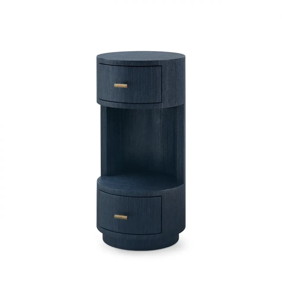 Aaron Selvage Blue 2-Drawer Side Table