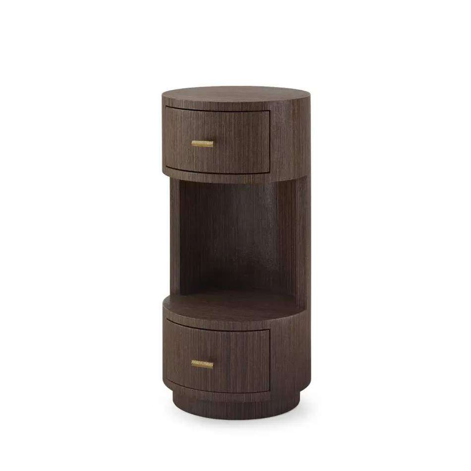 Aaron Warm Chocolate 2-Drawer Side Table