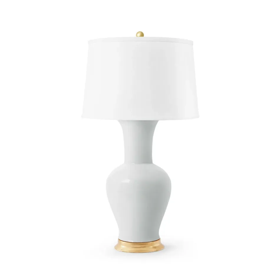 Acacia Gold / Coconut Lamp with Shade 17-inch White Linen