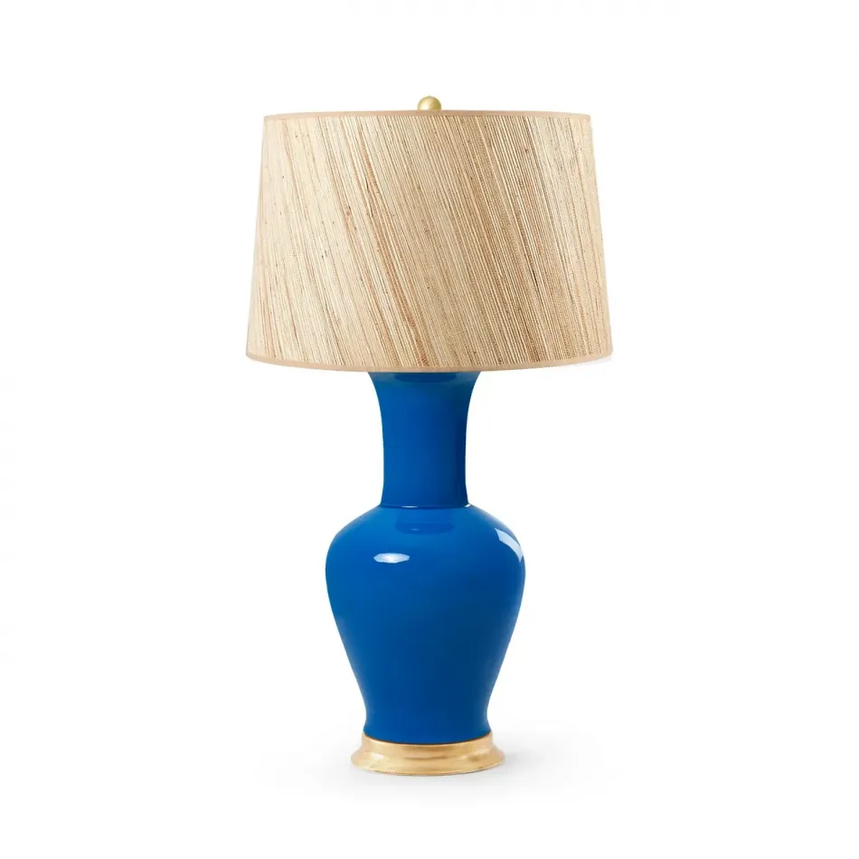 Acacia Peacock Blue Lamp with Shade 17-inch Papyrus with Gold